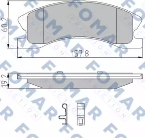 FOMAR FRICTION fo937581 -  Комплект тормозных колодок, дисковый тормоз